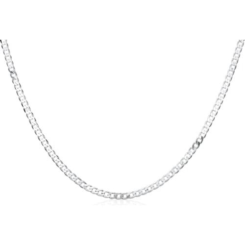 Free shipping classic silver mens 4 mm thickness sideways chain simple geometry DIY necklace accessories
