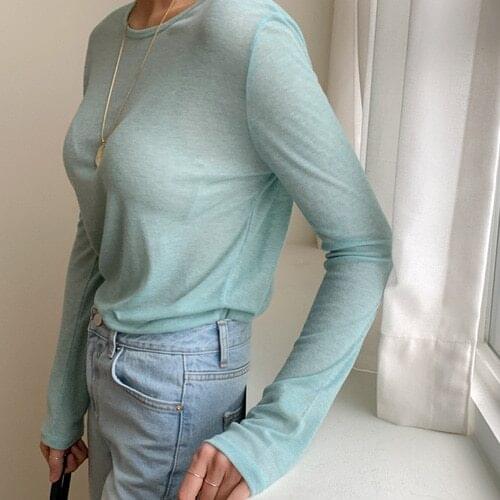 Pullover tee sexy Fashion Womens tshirt skinny Tops Bodycon Cotton Long Sleeve блузка Girls Autumn t Shirt yellow mujer de moda