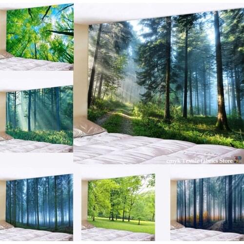 Forest Printed Large Wall Tapestry Cheap Hippie Wall Hanging Bohemian Wall Tapestries Mandala Wall Art Decor Beautiful Natural