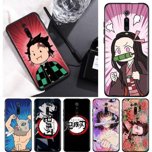 Anime Demon Slayer For Xiaomi Redmi 9T 9I 9AT 9A 9C 9 8A 8 7A 7 6A 6 5A 5 4X PRO Prime Plus Black Soft Phone Case