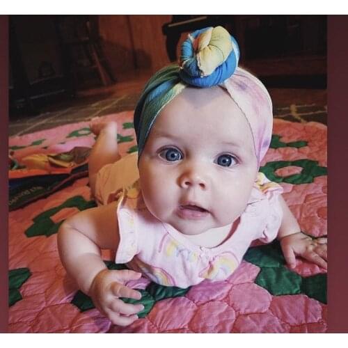 Baby Girl Knot Headband Kids Flower Printed Headbands Newborn Hair Accessories Kids Headwear Boy Hairbands Infant floral turban