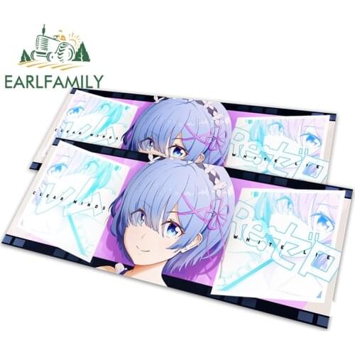 EARLFAMILY 13cm x 9.6cm For Rem Re Zero Scratch-Proof Car Sticker Car Accessories Decal Surfboard Creative Stickers Decoration