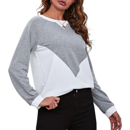 T Shirt Women Solid Color Stitching Knotted O-neck Long Sleeve Tops Aesthetic Ropa Mujer Camisetas Top Tees Women Harajuku