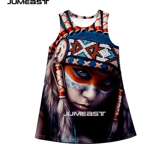 Jumeast Brand Men/Women 3D Printed Dresses Indian Beauty Girl Summer fashion sleeveless dress suspender nightdress