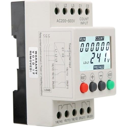 JVR800-2 Under Over Voltage Protector 3 Phase Voltage Monitoring Sequence Protection Relay