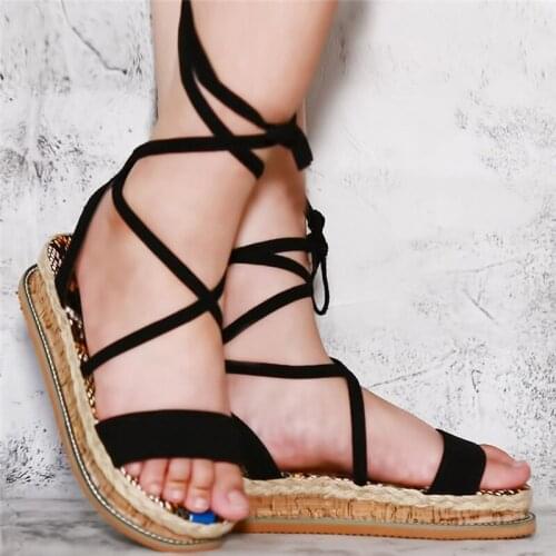 Summer Sandals Cross Tied Shoes Sexy Snakeskin Party Female Footwear Platform Thick High Heels Open Toe Women Shoes