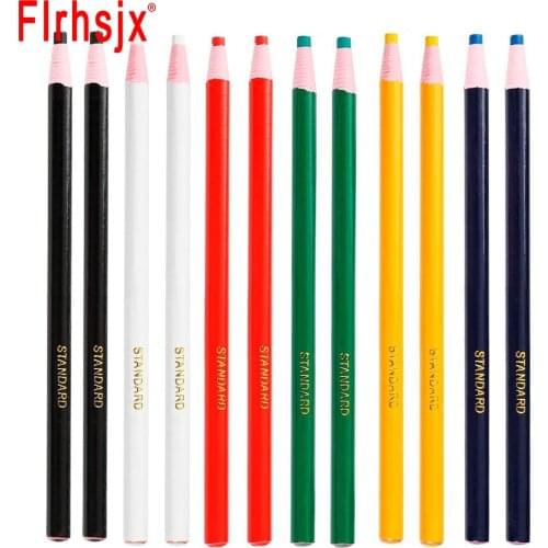 FLRHSJX 6 Colors Cut-free Sewing Marker Pen Tailors Chalk Pencil for Fabric Marking and Tracing Tailors Wax Chalk Sewing Tools