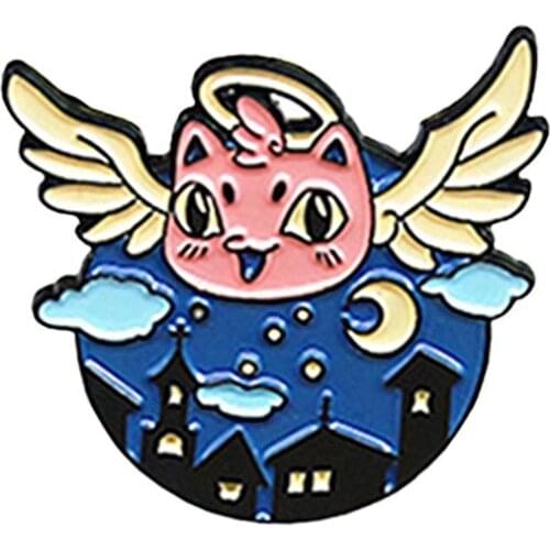 HOSENG Cartoon Blue Yellow Lucky Baby Angel Metal Brooch Warm Lapel Backpack Enamel Jewelry Alloy Pin Gift HS_549