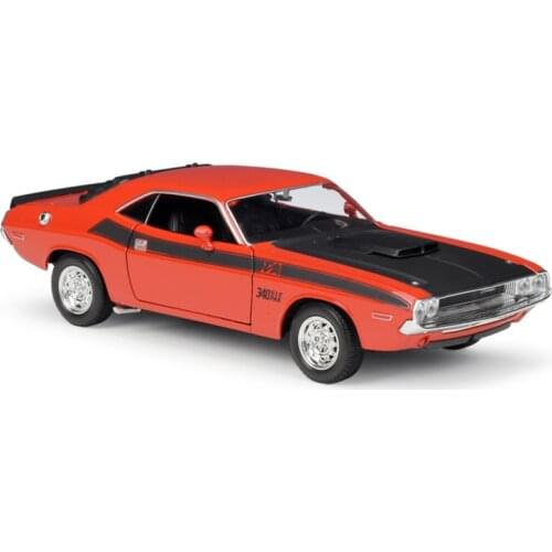 1:24 Scale WELLY Classic Metal Diecast Alloy 1970 Dodge Challenger T/A Model Car Toys For Children Gifts Collection