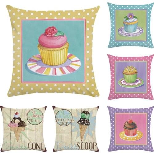 Icecream Popsicle Cushion Cover Home Decor Polyester Cotton Pillow Cover Decorative Throw owl Pillow Pillowcase CR104