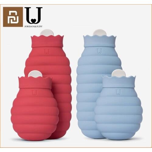 Youpin Jordan&Judy Hot Water Bag 313/620ml Microwave Heating Silicone Bottle Winter Heater With Knitted Cover MINI Hot Water Bag