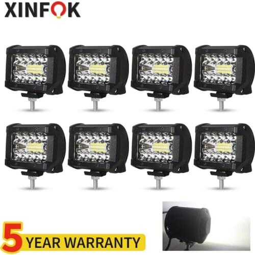 Work Light LED Car Spotlight Spot Flood 3030 SMD Chips 60 Watts DC 12 and 24 Volts Universal 6500K White for FSO for 4WD 4x4