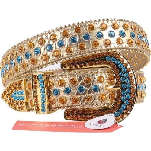 Luxury Designer Belt Jeans Waist Adjustable Leather Rhinestone Belts Vintage Diamond Studded Belt Buckle Waistband Ceinture Y2k