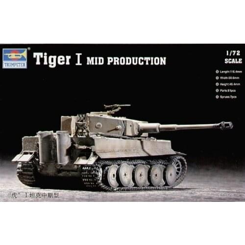 Trumpeter 07243 1/72 Scale German Tiger I Tank Mid-production Static Model Kit TH05687-SMT6