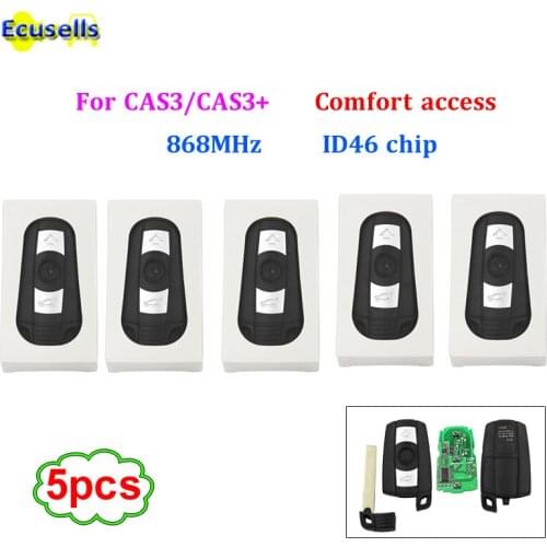 5pcs Full Smart keyless 3 BUTTON 868mhz Remote Key with ID46 chip for BMW 1 3 5 Series X5 X6 2006-2011with Comfort Access System