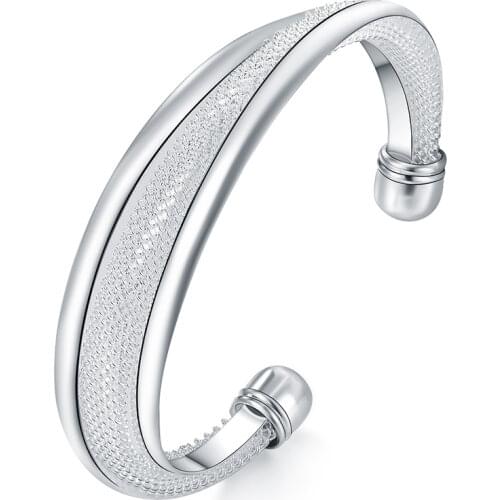 2020 trend 925 Silver Wedding Open Bracelet For Women Popular Charm Nick Free Jewelry Valentines Day Lover Gift Fashion Jewelry