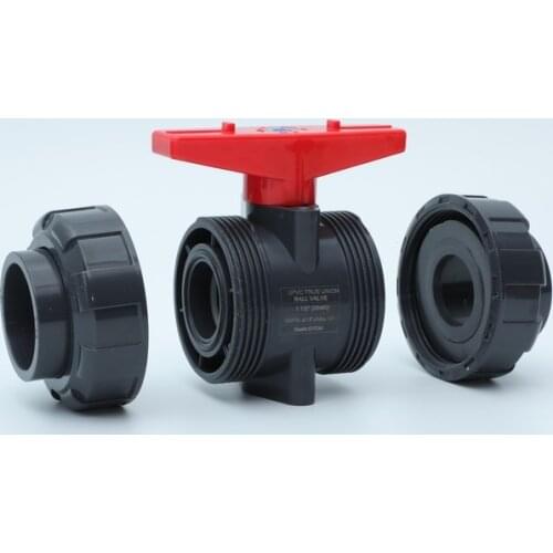1pc Inner Dia20mm 25mm 32mm 40mm 50mm PVC Ball Valve Union Valve PVC Water Pipe Connector Plumbing Hose Fittings Slip Shut Valve