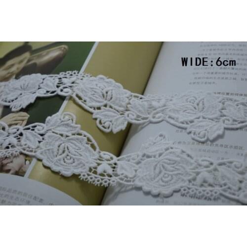 2yds/lot)white cotton floral venise Lace Hight quality lace fabrics embroidered trim 1706227