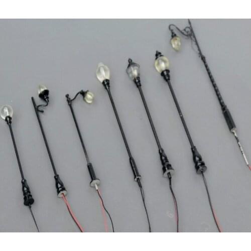 30pcs/lot Sand table building model material single head gardenilluminating metal lamp model street light 3V for HO train layout