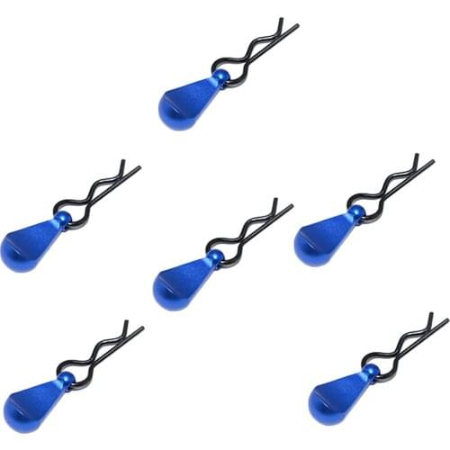 6x Metal Body Clip R-Pin w/ Pull Tab for 1:8 1:10 RC Model Car DIY Accessory