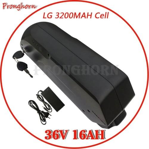 36V 16Ah E-Bike Down Tube Battery 1000W 36V Shark Li ion Battery 16AH with USB Port Use For LG Power cell 30A BMS 42V 2A Charger