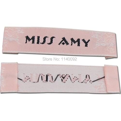Free shipping customized garment embroidered satin labels/tags clothing labels/main label/satin woven label 1000 pcs a lot