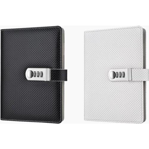 A5 PU Leather Notebooks Journals Planner Password Agenda Stationery Diary With Lock Note Book for School Office Supplies