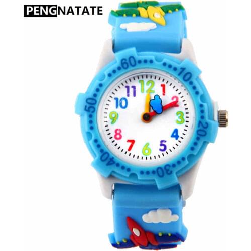 Children Watch 3D Fighter Cartoon Rotate quartz Watch for Boys Cute Fashion Student Kids Silicone Bracelet waterproof Wristwatch