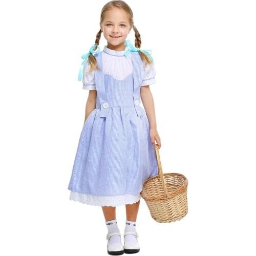 Girl Carnival Halloween Purim Wizard Country Costume Dorothy Book Week Cosplay Dance Stage Drama Party Fancy Dress