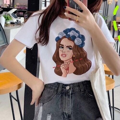 Lana Del Rey women print kawaii plus size graphic tees women streetwear summer top t-shirt white t shirt harajuku kawaii