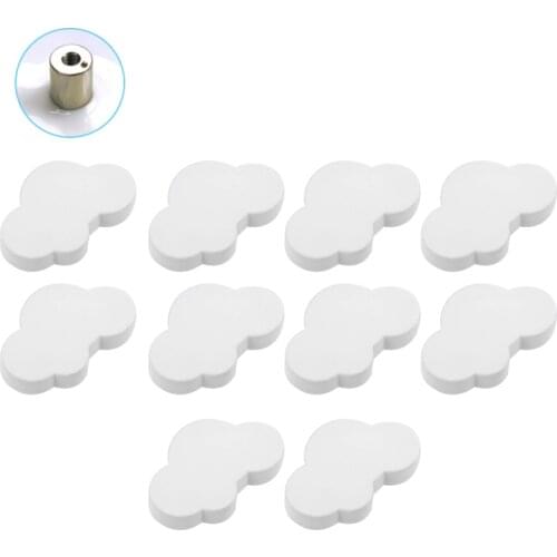 10Pcs Cartoon White Cloud Furniture Handles Children Room Knobs PVC Drawer Pull Handle Door Knob for Kids Drawer Cabinet Pulls