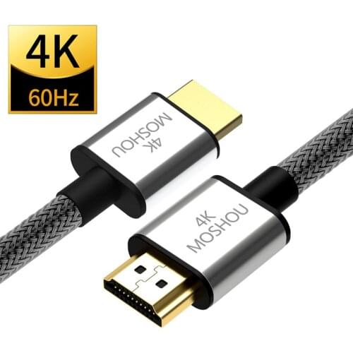 MOSHOU 4K@60Hz 2.0 HDMI to HDMI Cable 2.0b 1.4 Ethernet Cable for PS4 Projector HD LCD Apple TV Computer laptop to Displayer