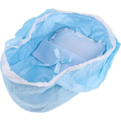 Lovely Baby Dolls Sleeping Bag Set for 26-28cm Dolls Accessories Generation Doll Blue Dolls Sleepover Bag Accessory