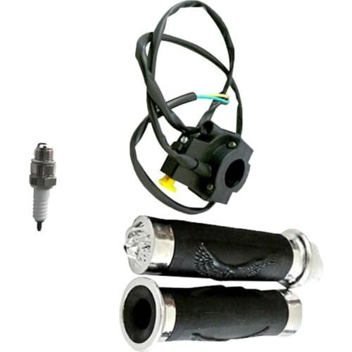Spark Plug & Handle Grip Set Fits 49cc 80cc Motorized Bicycle Bike Push Bike
