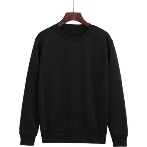 Solid Color Men Pullover Long Sleeve Sweatshirts Tops Warm Autumn Winter Crewneck Plush Casual Women Sweatshirt Outwear Clothes