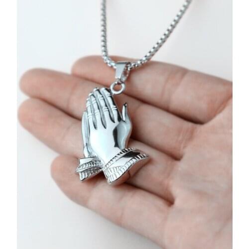 Necklace For Men Women Hip Hop Lucky Jewelry Gold Silver Color Virgin Mary Hand Buddha Pendant