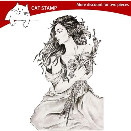 Girl Clear Stamps For Scrapbooking Card Making Photo Album Silicone Stamp DIY Decorative Crafts