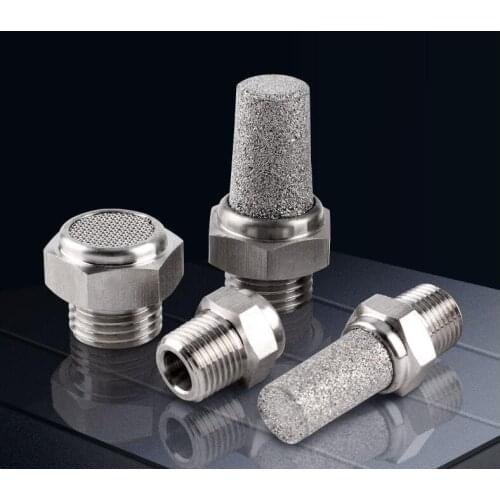 Stainless steel pneumatic electromagnetic valve flat head noise reduction muffler bsl1/8 bsl1/4 bsl3/8 bsl1/2 bsl3/4 muffler