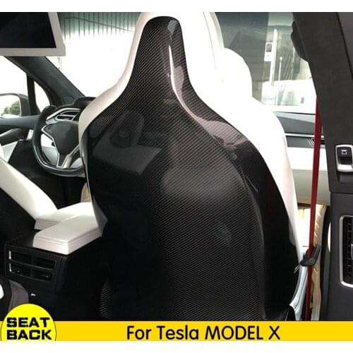 High Quality 2 Pcs / Set Full Carbon fiber Seat Back Covers Right Left Seat Trim For Tesla Model X