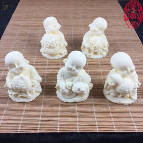 Wufu linmen fulvshou ornaments ivory fruit carving crafts set pieces of new residence sculpture statue home decoration wedding