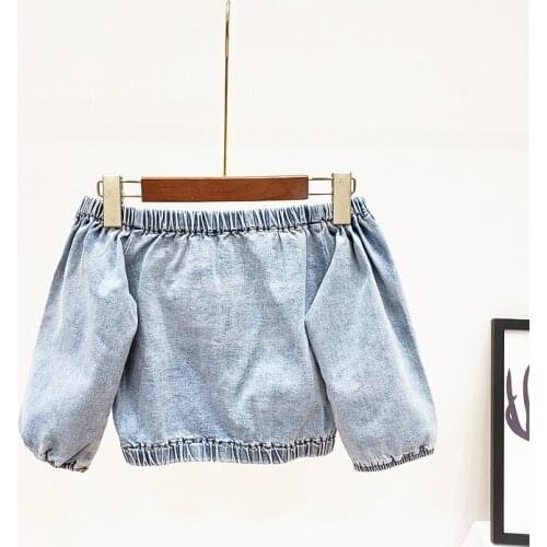 Retro Off Shoulder Half Sleeve Denim Jacket Women Street Single Breasted Slim Casual Short Coat Elegant Thin Blue Jacket Female