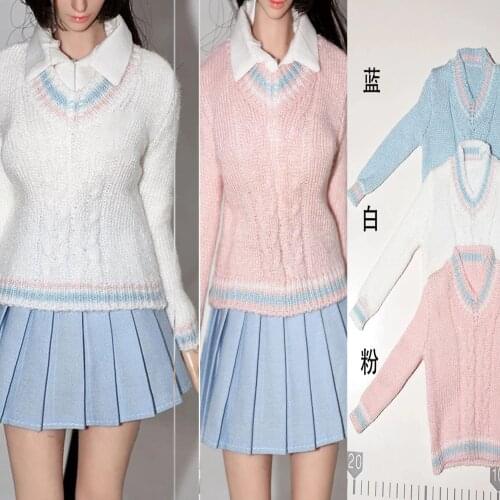 1/6 Scale Girl Student School Uniform Sweater Fit 12" Female PH TBL Action Figure Body