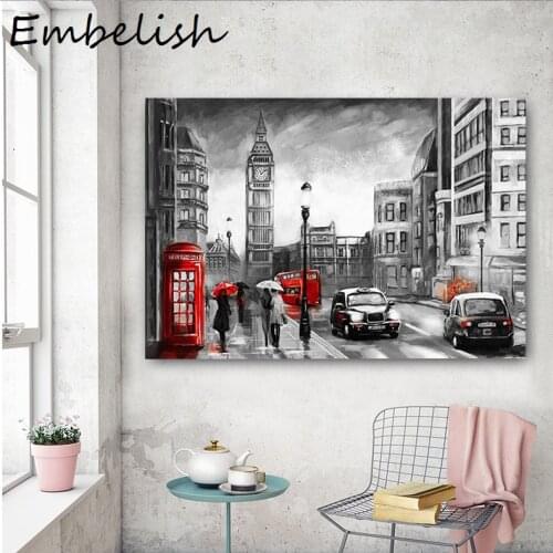 1 Pieces London Big Ben Landscape Street Wall Pictures For Living Room Quality HD Canvas Oil Paintings Home Decor Poster Artwork