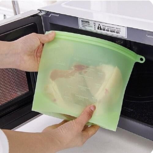 1Pcs 3000/4000ML Silicone Food Bag Reusable Silicone Food Bag Ziplock Bag Leakproof For Freezer Preservation Multiple Purposes