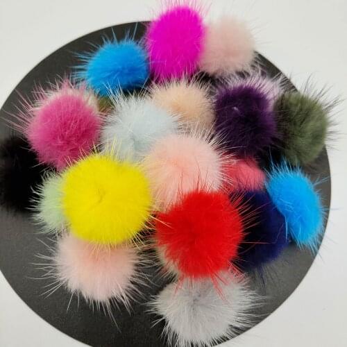 10 PCS 35mm High Quality Mink Hair Ball For Hair Accessories Earrings Brooch Furry Handmade Material Jewelry Accessories
