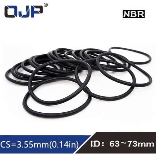 10PCS/lot Rubber Ring NBR Sealing O-Ring Nitrile CS3.55mm ID 63/65/67/67.5/69/71/73 mm Seal Oil Wear Gasket Washer