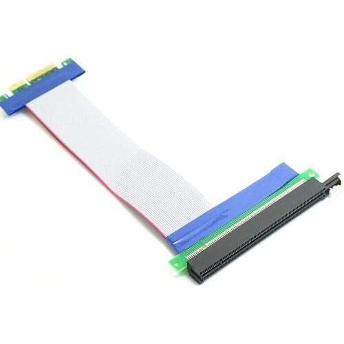 100PCS PCI-E 4X to 16X Extension Cable PCI Express 4X To 16X Graphics Card Soft Ribbon Adapter Cable for Bitcoin Miner 19cm