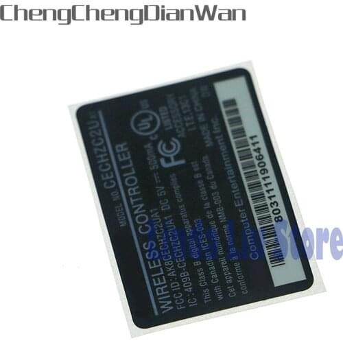 5pcs/lot Wireless Controller Housing Shell Slim Black Back Sticker Lable Seals For playstation PS3 A