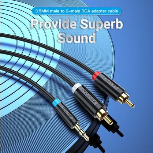 RCA Audio Cable 3.5mm male to double RCA audio cable Jack 3.5 Aux RCA Cable for TV Laptop Phone Amplifiers Speaker