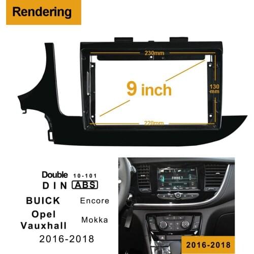 1/2Din Car DVD Frame Audio Fitting Adaptor Dash Trim Kits Facia Panel 9For Opel Vauxhall Mokka BUICK Encore 2016-18 Radio Player